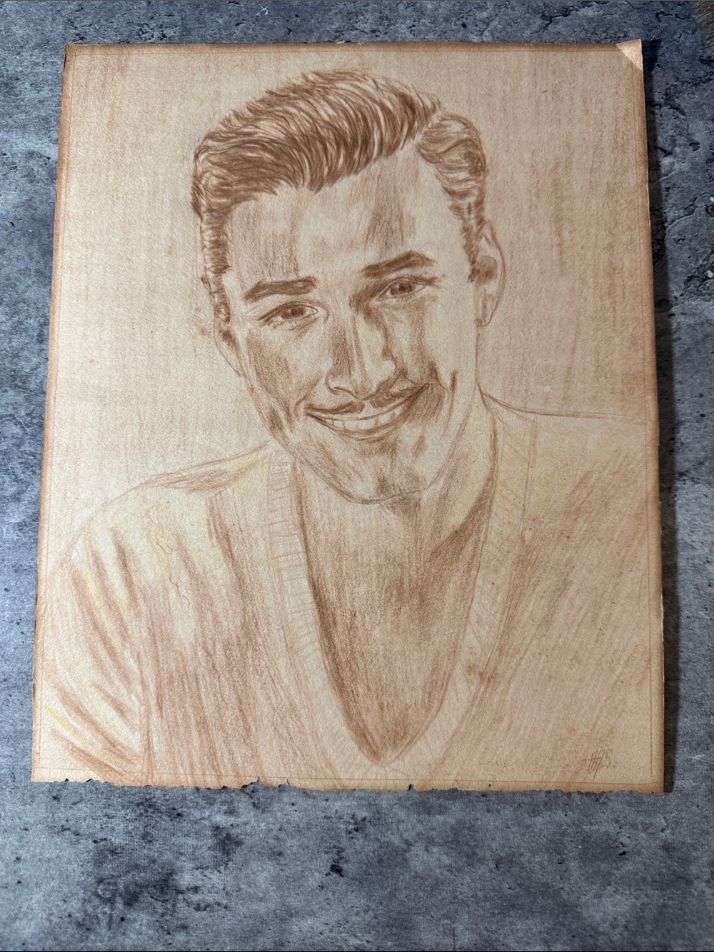 Errol Flynn pencil Drawing